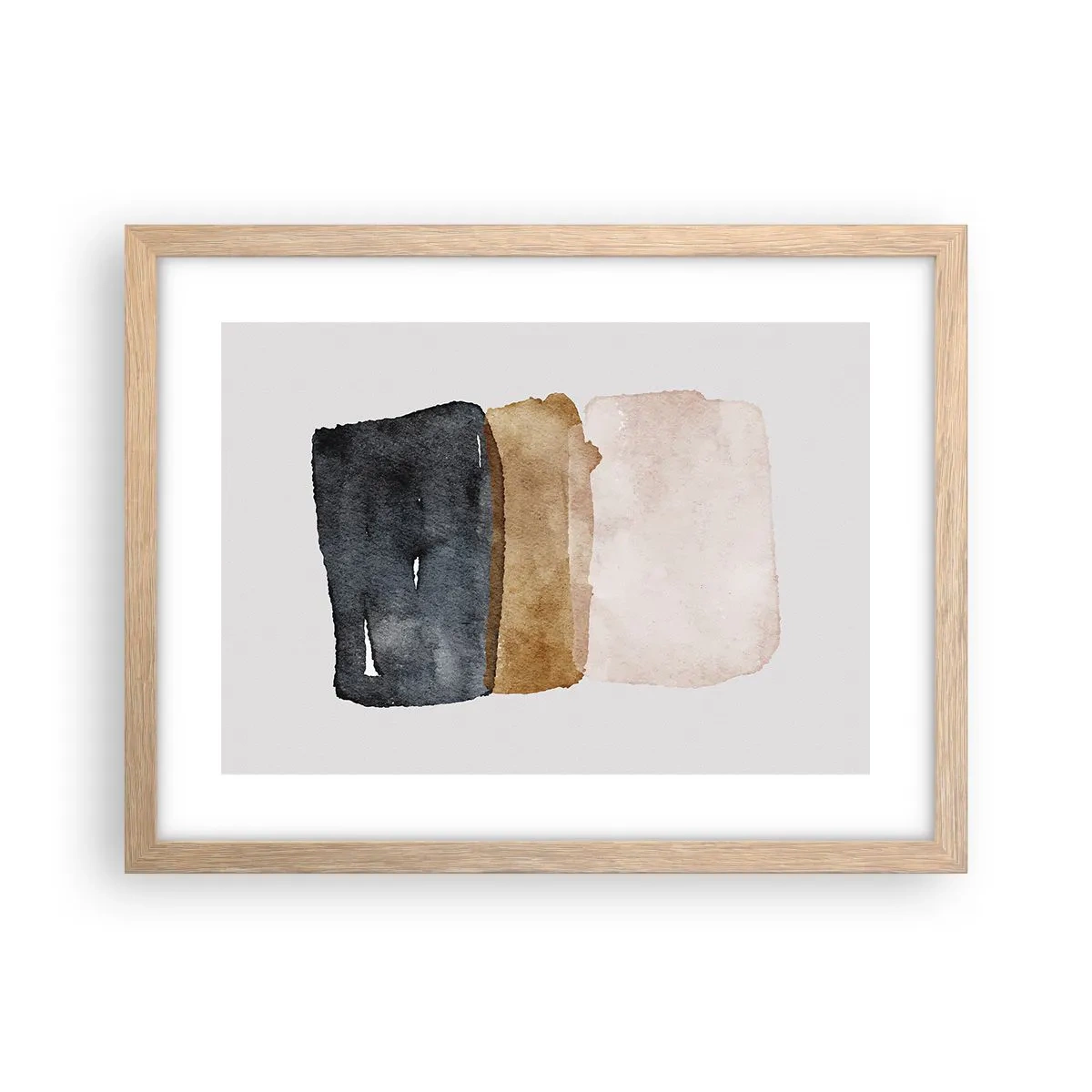 Plagát v ráme zo svetlého duba - Kompozícia zemitých farieb - 40x30 cm