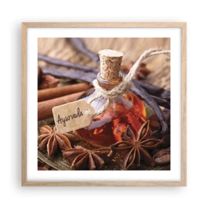 Plagát v ráme zo svetlého duba - K jednote tela a ducha - 50x50 cm