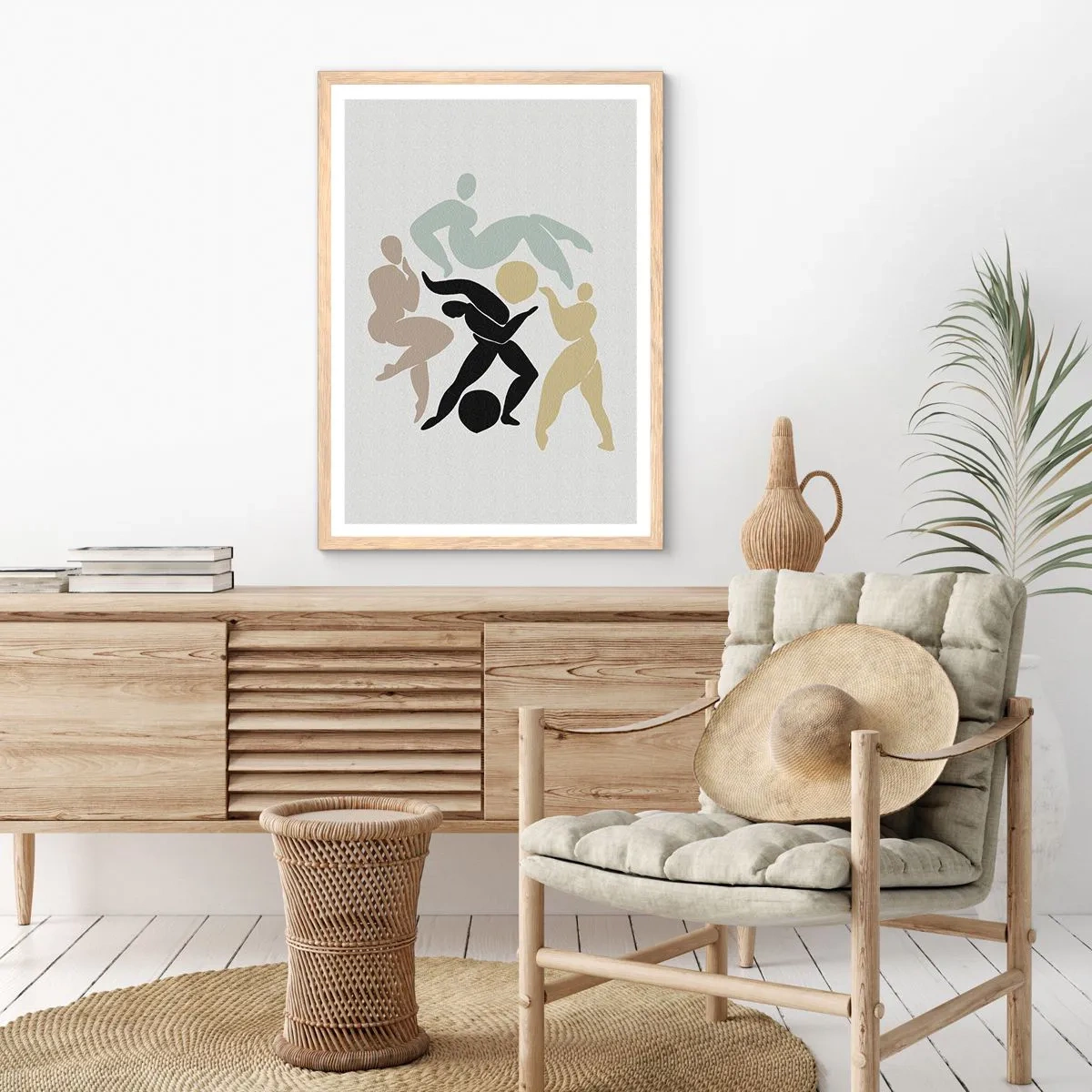 Plagát v ráme zo svetlého duba - Pohyb pre zdravie a krásu - 61x91 cm