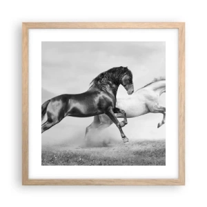 Plagát v ráme zo svetlého duba - Anjeli a démoni - 40x40 cm