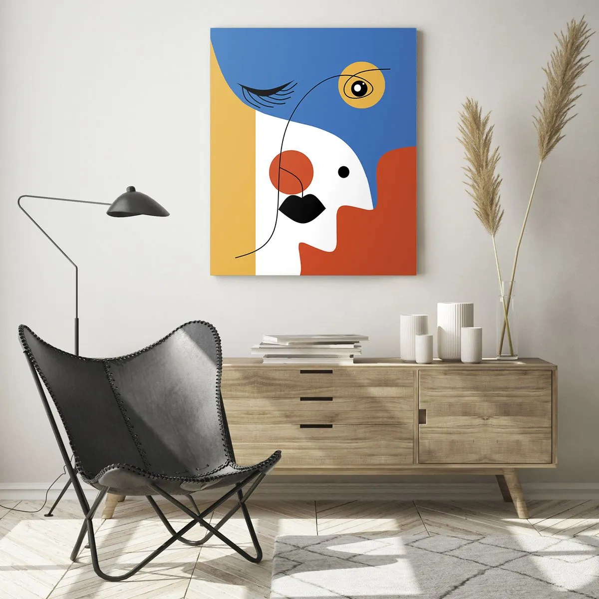 Obraz na skle - Zdeformovaný portrét - 50x70 cm
