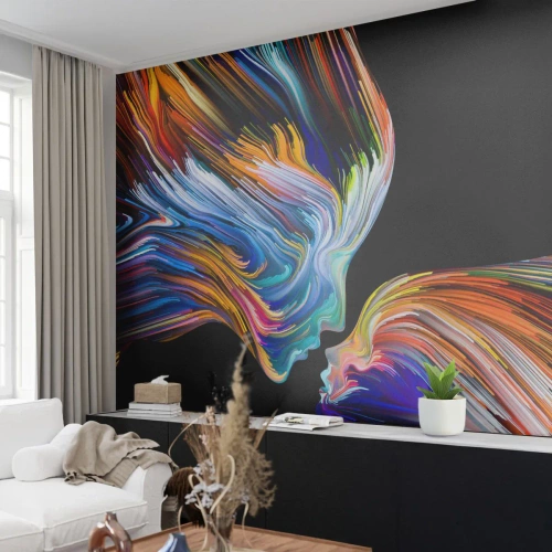 Samolepiaca Fototapeta Deluxe Sticker - Fúzie energie a svetla - Abstrakcia, Ženská tvár, Kus - 200x140 cm