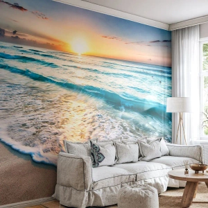 Fototapeta Premium Canvas - Výhľad, ktorý stojí za to - Krajina, Pláž, Západ slnka - 150x105 cm