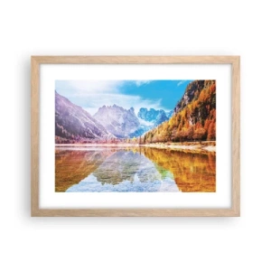 Plagát v ráme zo svetlého duba - A v horách už je jeseň - 40x30 cm