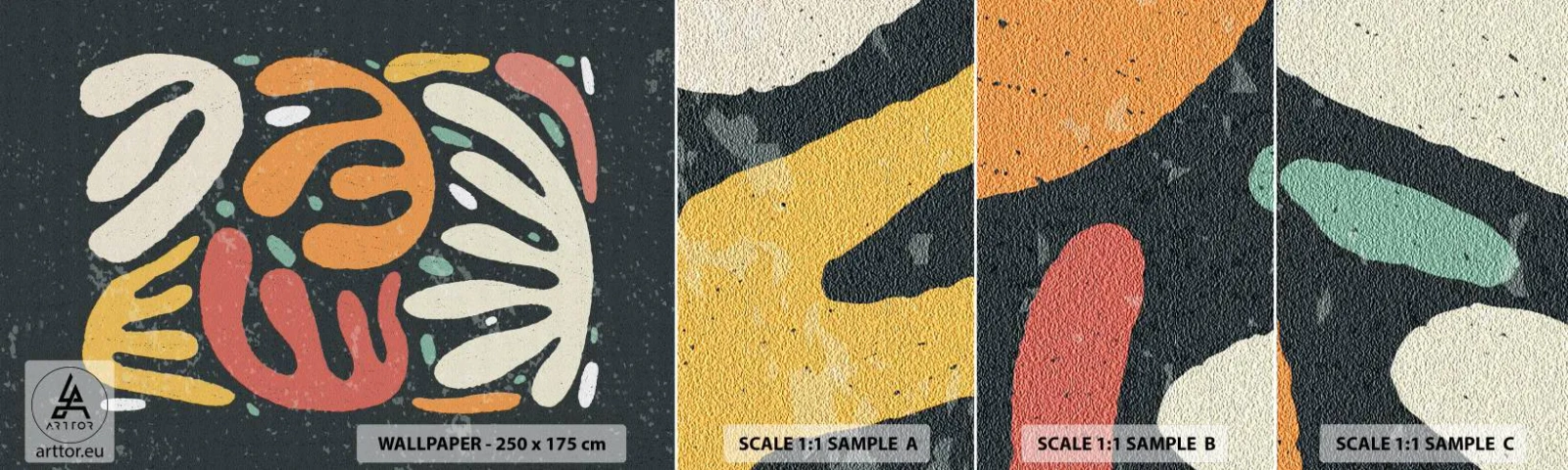 Vzorka samolepiacej fototapety Deluxe Sticker - Kompozícia – hneď ťa chytím - Boho, Minimalizmus, Vo veku - 100x30 cm