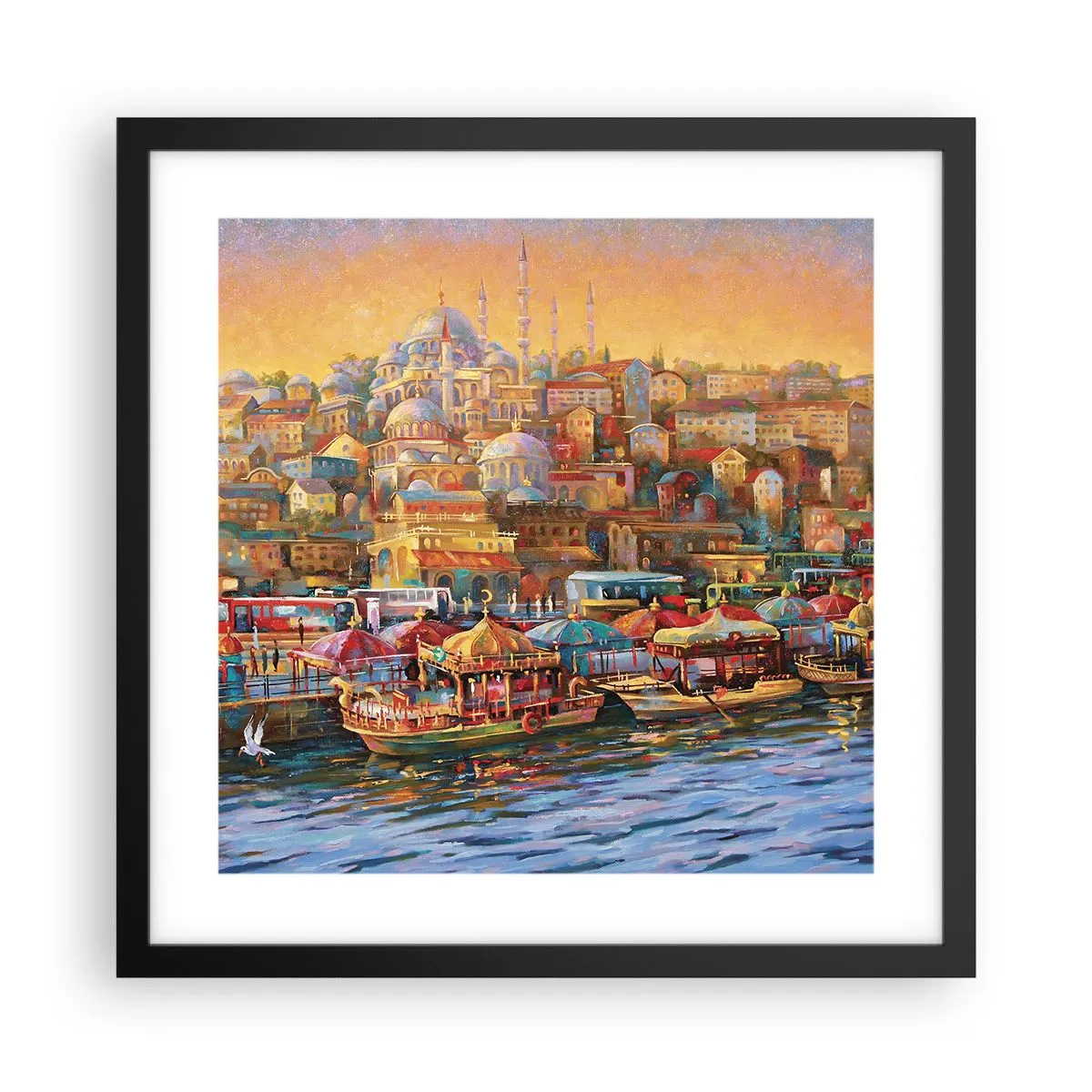 Plagát v čiernom ráme - Istanbulský príbeh - 40x40 cm