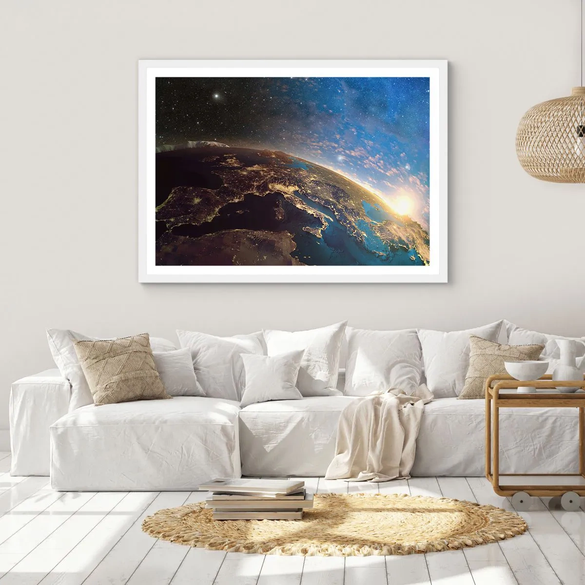 Plagát v bielom ráme - Pozrime sa na seba s odstupom - 100x70 cm