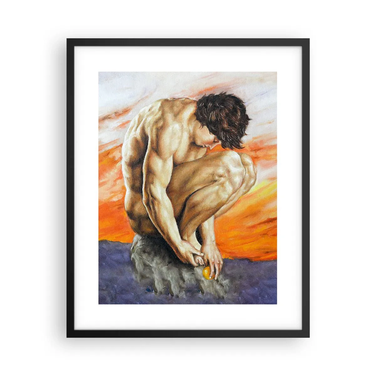 Plagát v čiernom ráme - Ponorený do seba - 40x50 cm