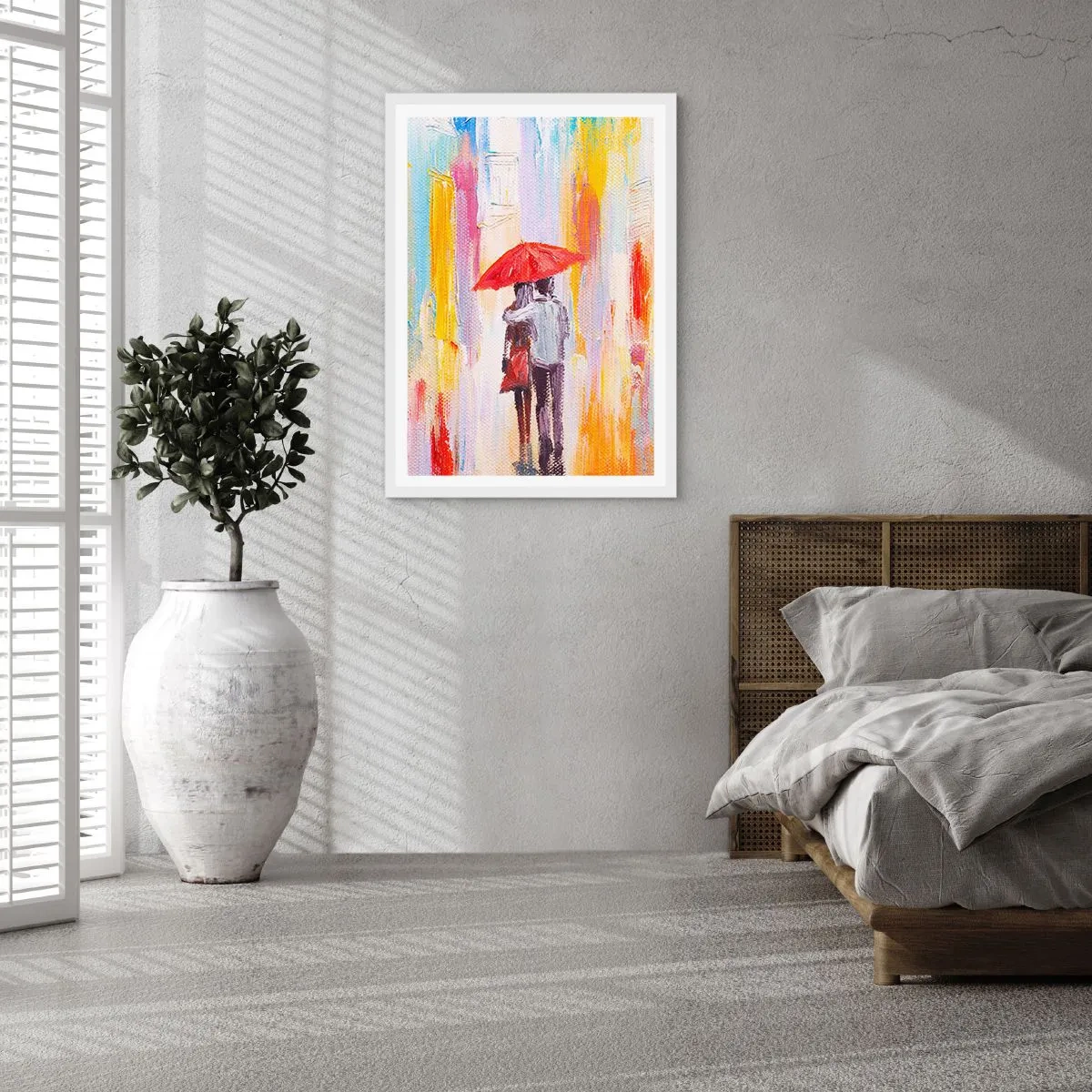 Plagát v bielom ráme - Nech prší ďalej - 30x40 cm