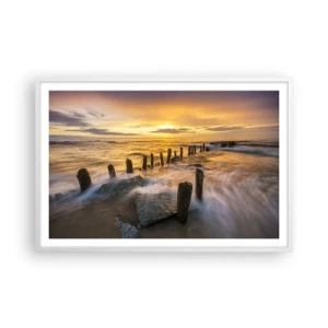 Plagát v bielom ráme - Drsná krása Baltského mora  - 91x61 cm