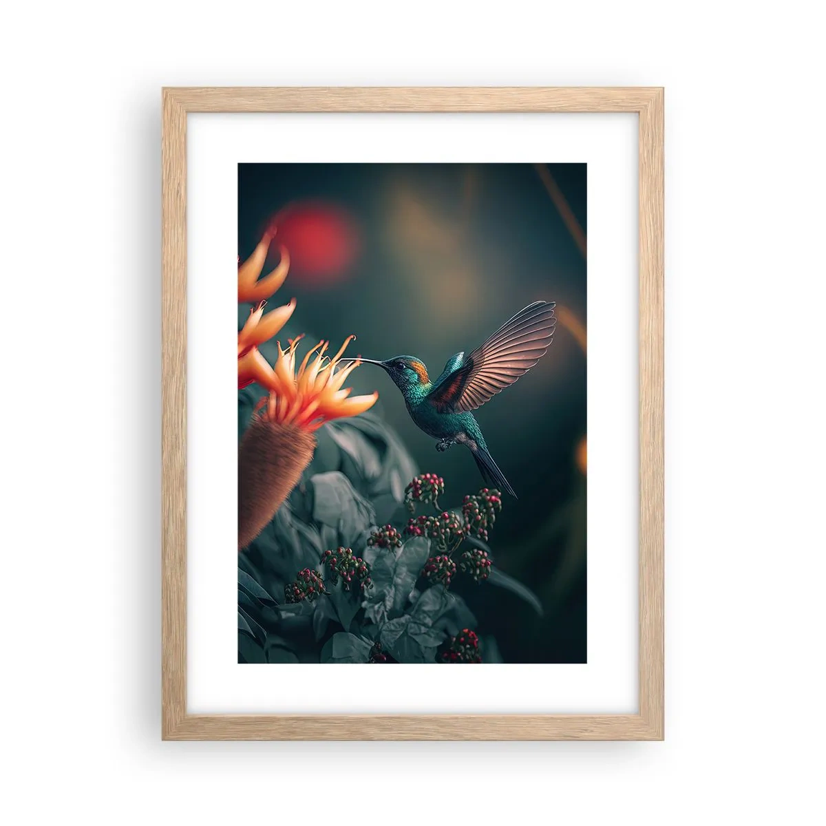 Plagát v ráme zo svetlého duba - Skutočne pestrý život - 30x40 cm