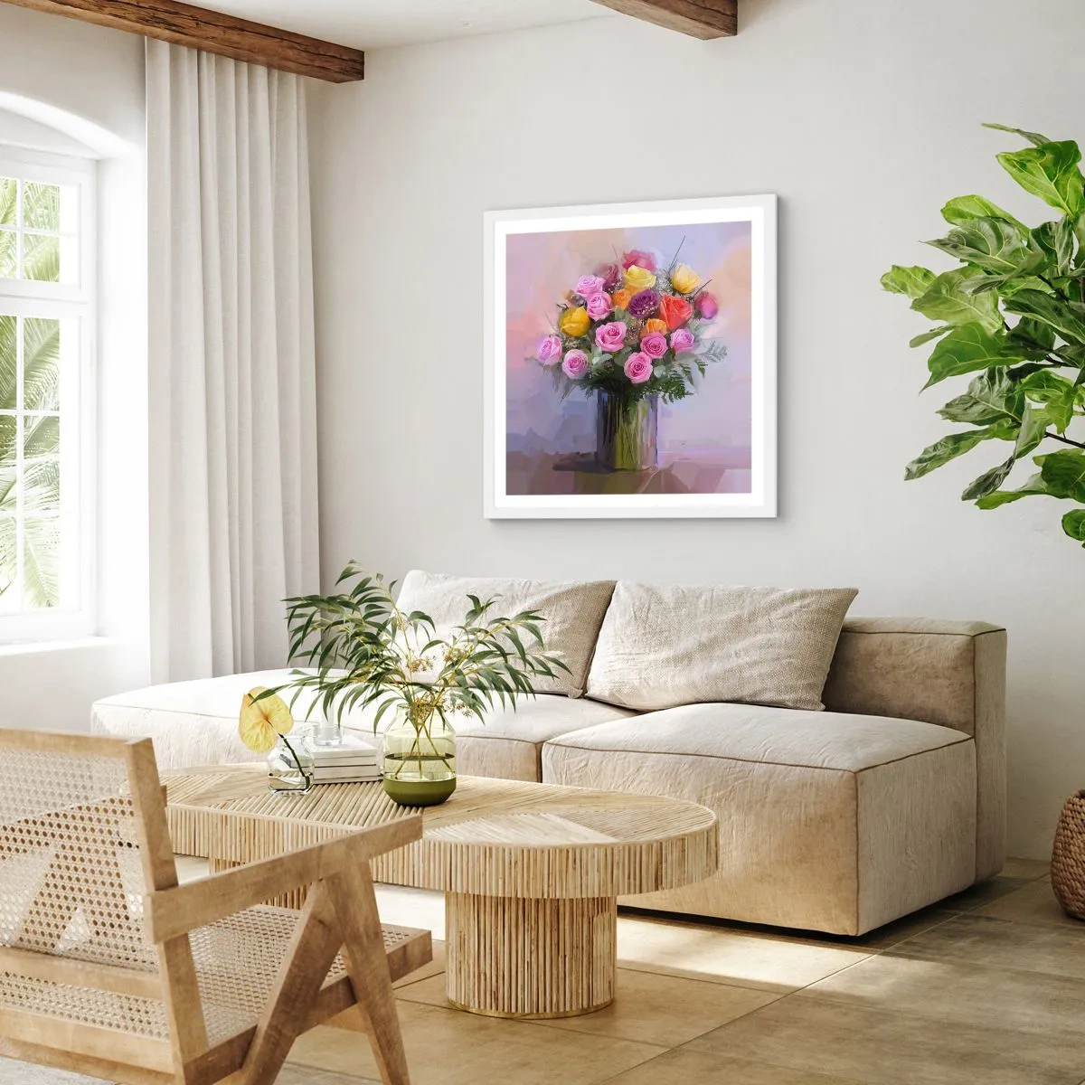 Plagát v bielom ráme - Zachytená krása - 50x50 cm