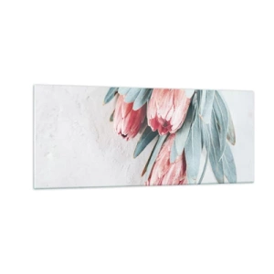 Obraz na skle - Zahanbené svojou vlastnou krásou - 100x40 cm