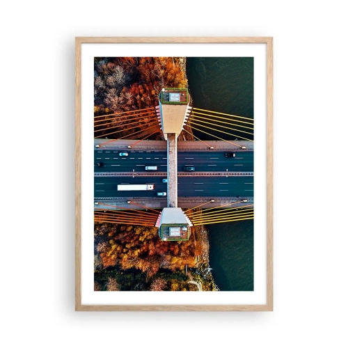Plagát v ráme zo svetlého duba - Za vodami, za lesmi - 50x70 cm