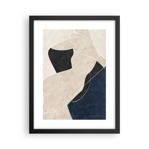 Plagát v čiernom ráme - Abstraktná kompozícia – kontrast farieb - 30x40 cm
