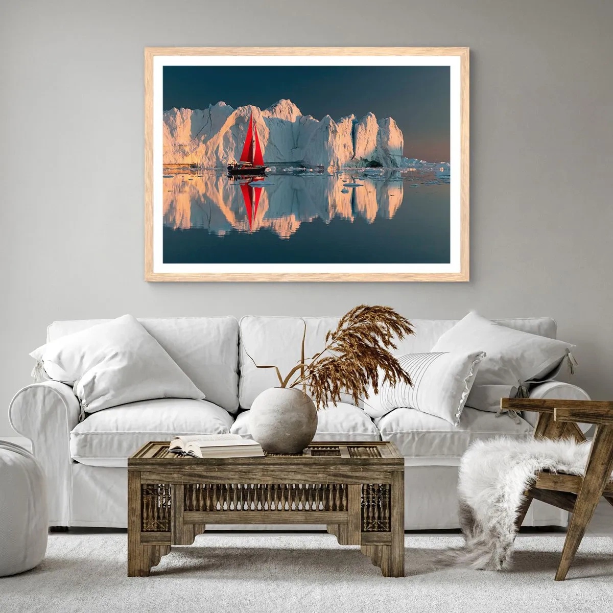 Plagát v ráme zo svetlého duba - Na okraji sveta - 100x70 cm