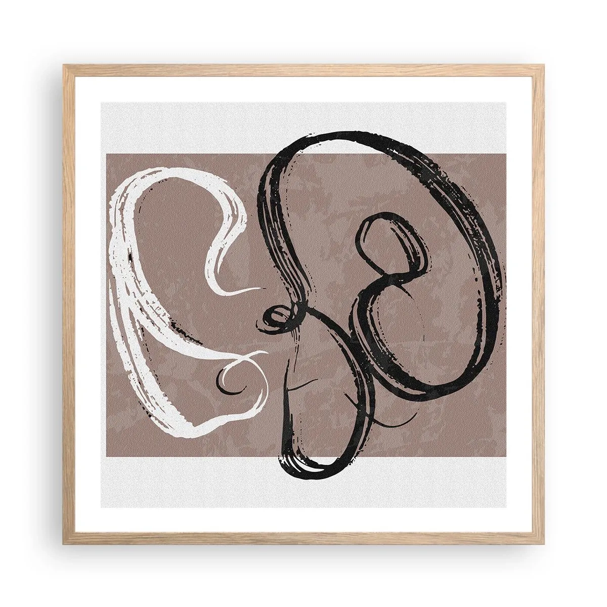 Plagát v ráme zo svetlého duba - Kompozícia – hľadanie úplnosti - 60x60 cm