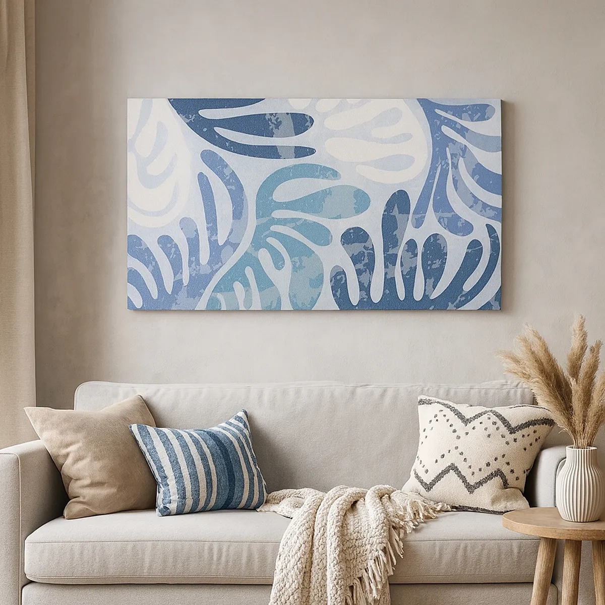 Obraz na plátne - Modré papradie - 30x30 cm