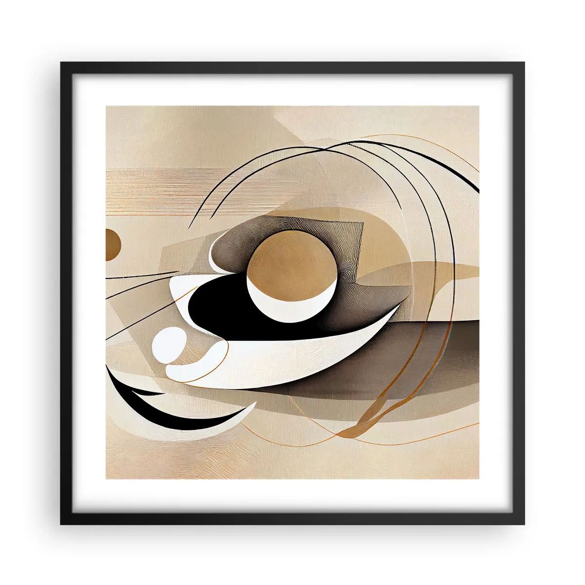 Plagát v čiernom ráme - Kompozícia: podstata vecí - 50x50 cm