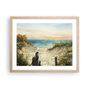 Plagát v ráme zo svetlého duba - Bezvetrie a samota - 50x40 cm