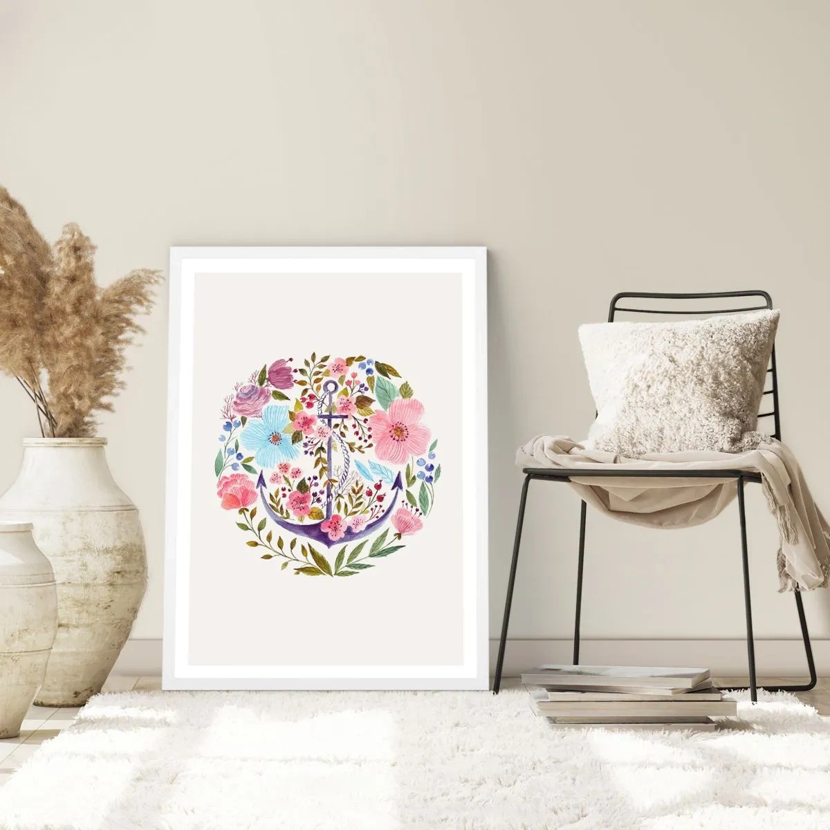 Plagát v bielom ráme - Námorníkov krásny sen - 50x70 cm