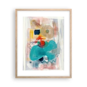 Plagát v ráme zo svetlého duba - Farebná hra - 40x50 cm