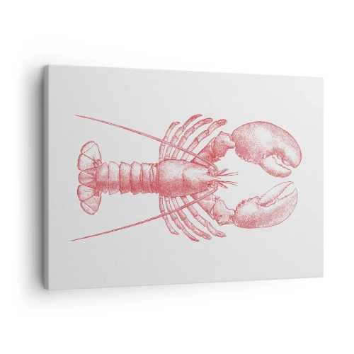 Obraz na plátne - Kresba homára v červenom odtieni - 70x50cm - Homár hodný Homéra - Moderná nástenná dekorácia do obývacej izby a spálne ARTTOR