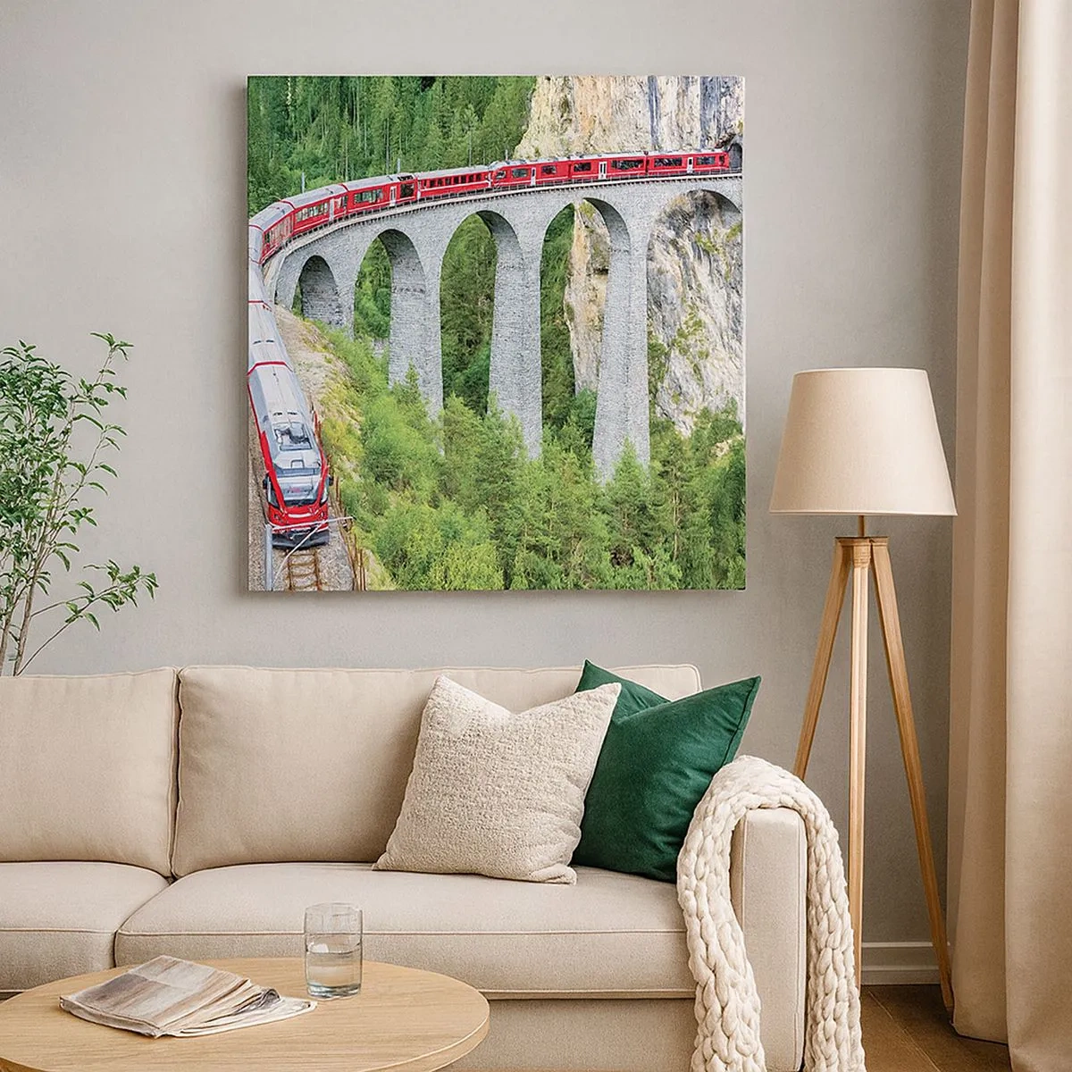 Obraz na plátne - Horský výhľad priamo z vlaku - 30x30 cm