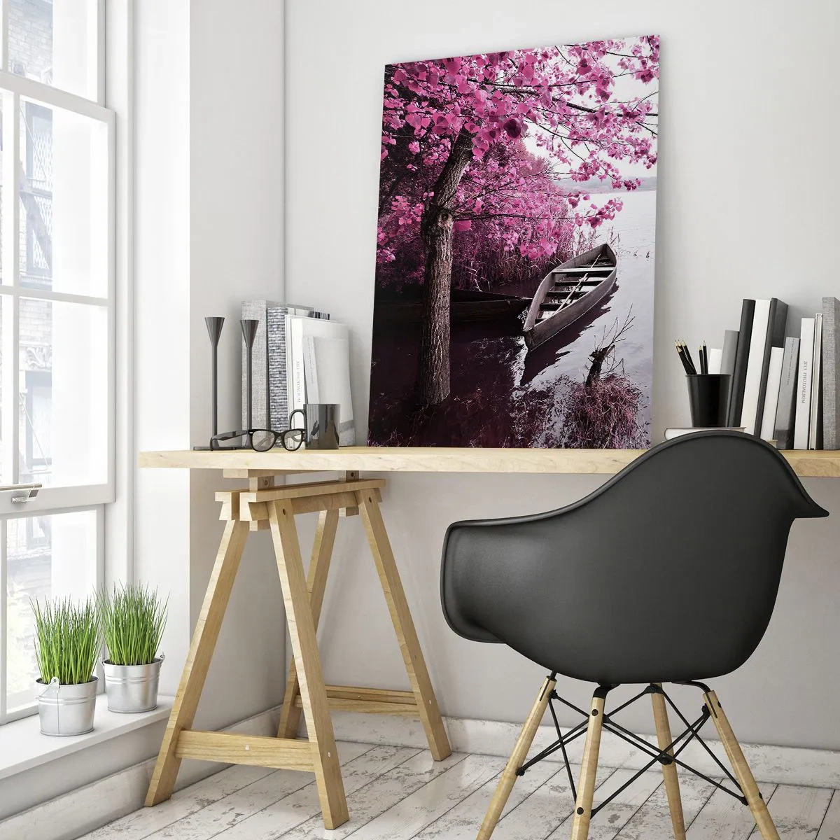 Obraz na skle - V ružovom tichu - 50x70 cm