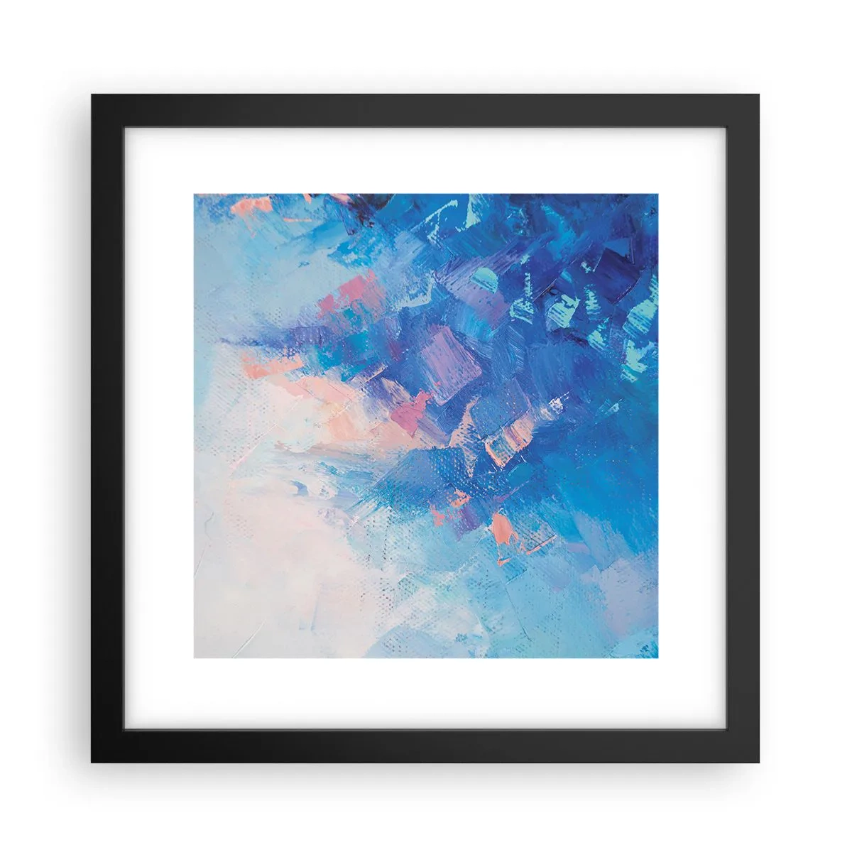 Plagát v čiernom ráme - Zimná abstrakcia - 30x30 cm