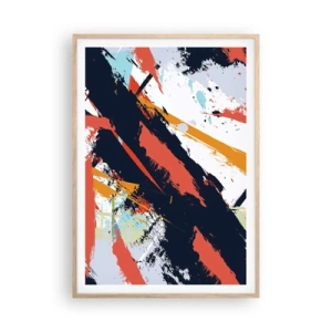 Plagát v ráme zo svetlého duba - Dynamická kompozícia - 70x100 cm
