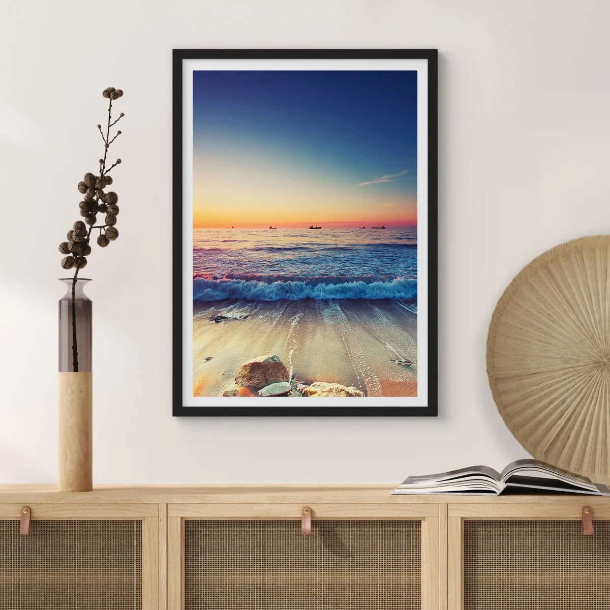 Plagát v čiernom ráme - Čo je za obzorom? - 61x91 cm