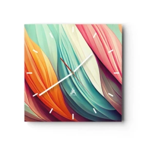 Nástenné hodiny - Dúhový uzol - 30x30 cm