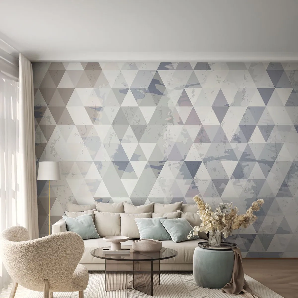 Fototapeta Standard Eco - V rytme na tri - Abstrakcia, Kus, Trojuholníky - 400x280 cm