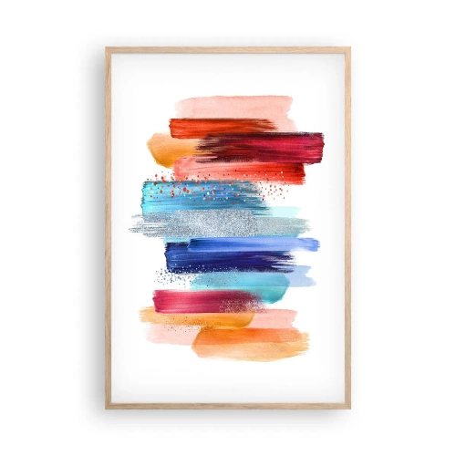 Plagát v ráme zo svetlého duba - Hore a dole - 61x91 cm