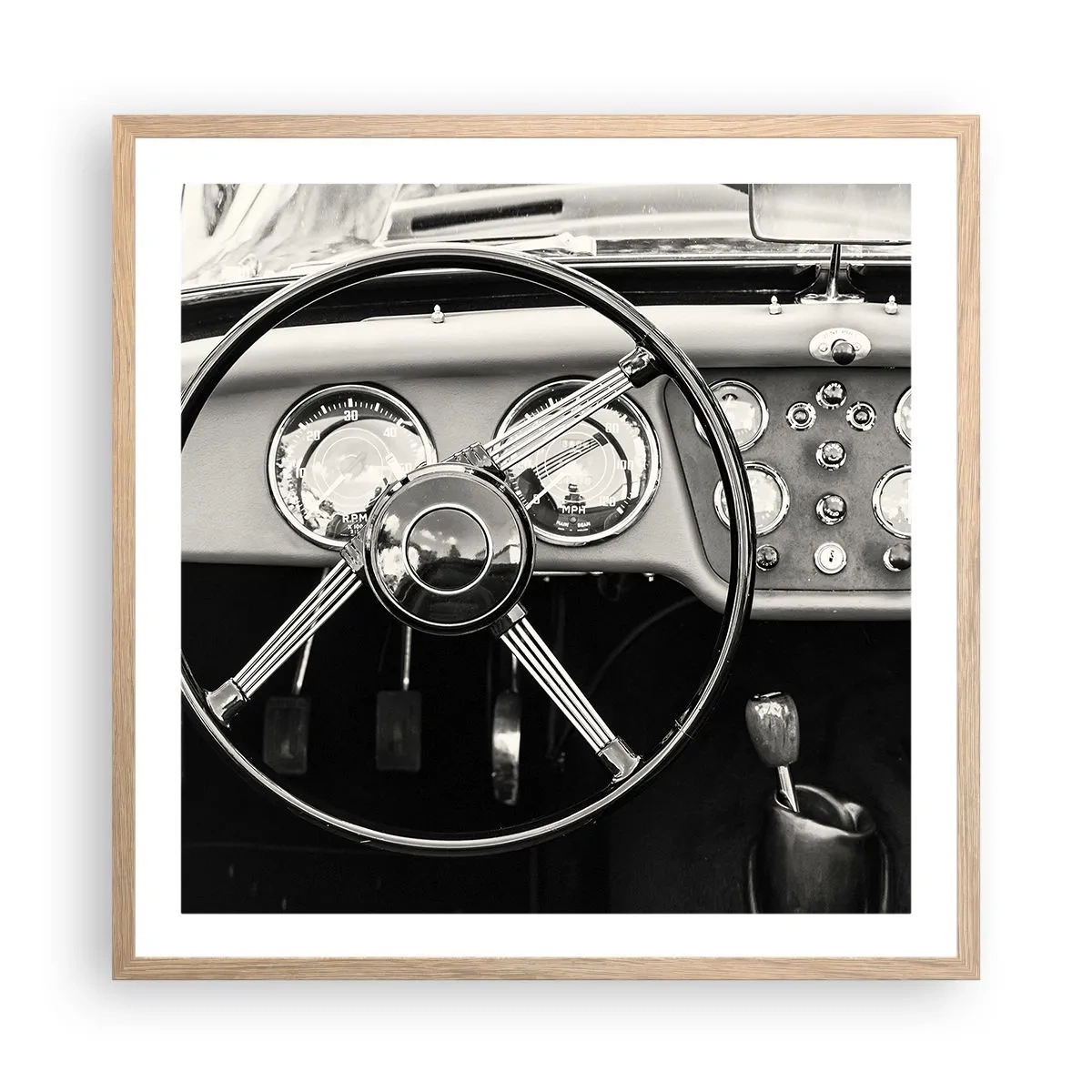 Plagát v ráme zo svetlého duba - Sen zberateľov - 60x60 cm