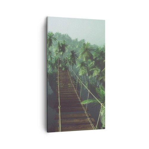 Obraz na plátne - Pri vodopáde zelene - 45x80 cm