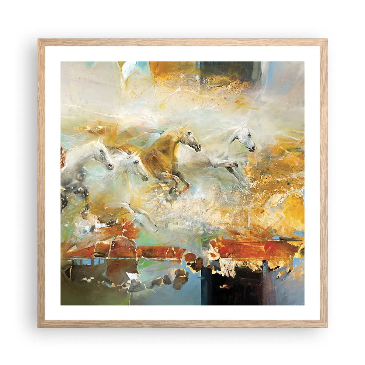 Plagát v ráme zo svetlého duba - Cvála svetlom - 60x60 cm