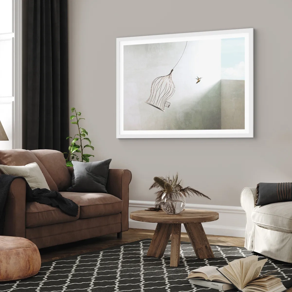 Plagát v bielom ráme - Vo svojom živle - 91x61 cm