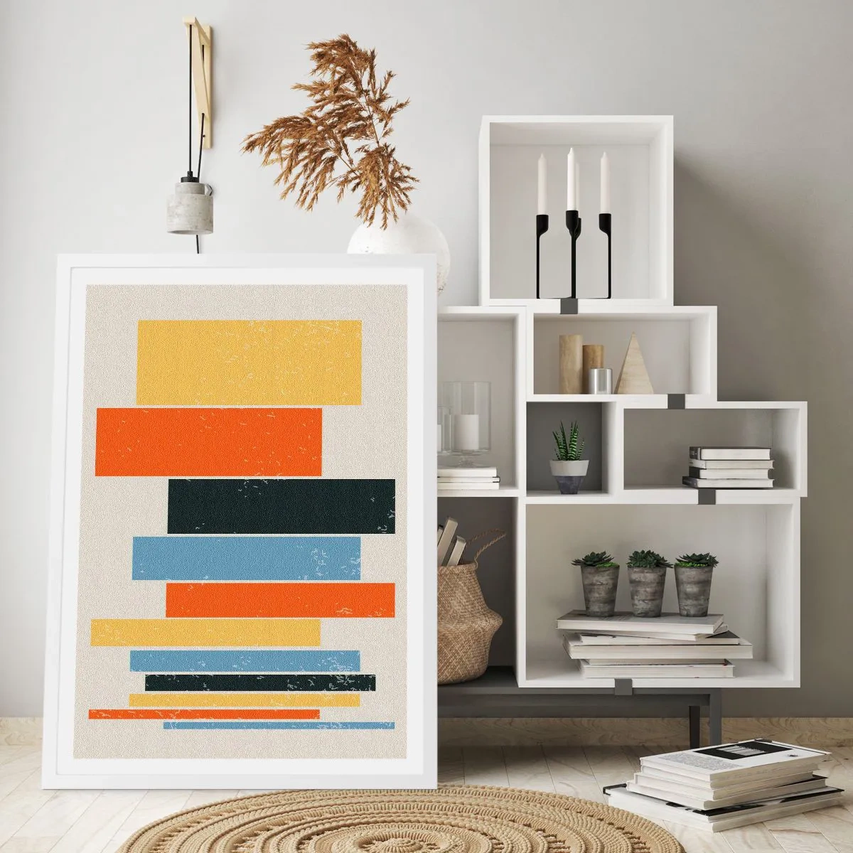Plagát v bielom ráme - Záznam hudby - 50x70 cm