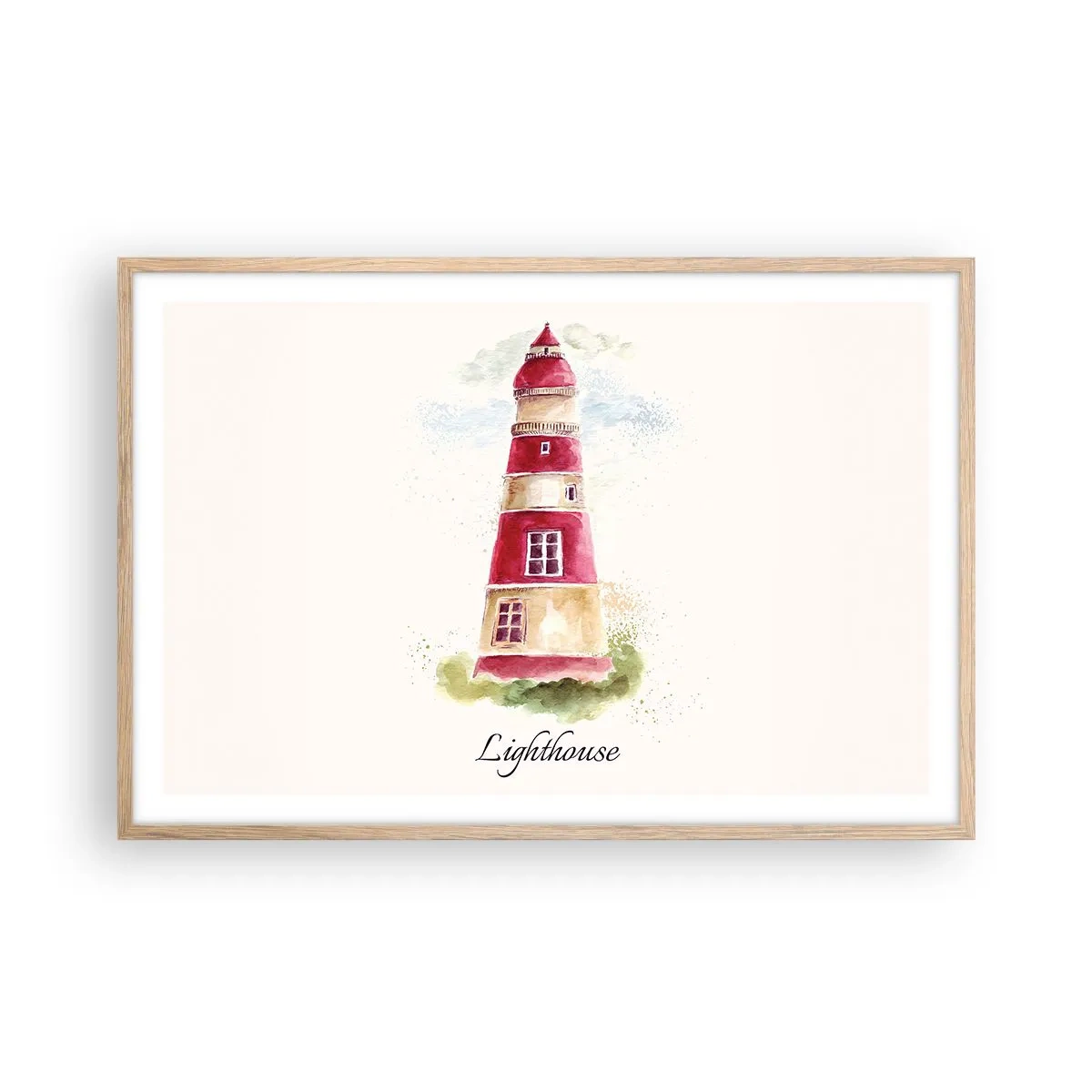 Plagát v ráme zo svetlého duba - Tu je vždy počasie - 91x61 cm