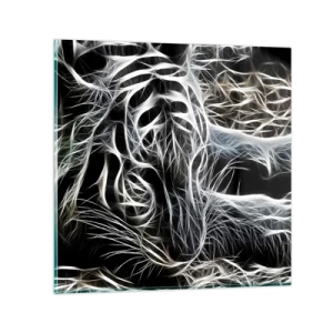 Obraz na skle - Štúdia mačacej ľahkosti - 30x30 cm