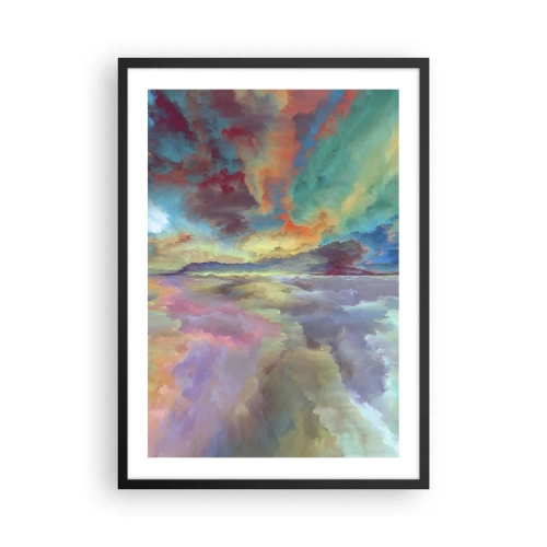 Plagát v čiernom ráme - Farebná obloha v umeleckej interpretácii - 50x70cm - Dve neba - Moderná nástenná dekorácia do obývacej izby a spálne ARTTOR