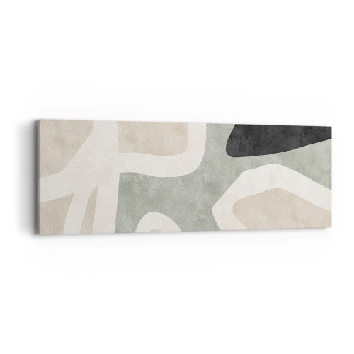 Obraz na plátne - Kompozícia s čiernym motívom - 90x30 cm