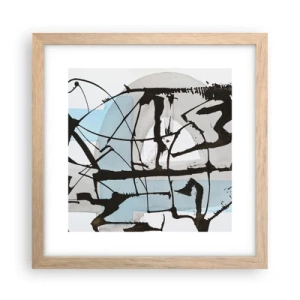 Plagát v ráme zo svetlého duba - Aj napriek tomu modrý - 30x30 cm