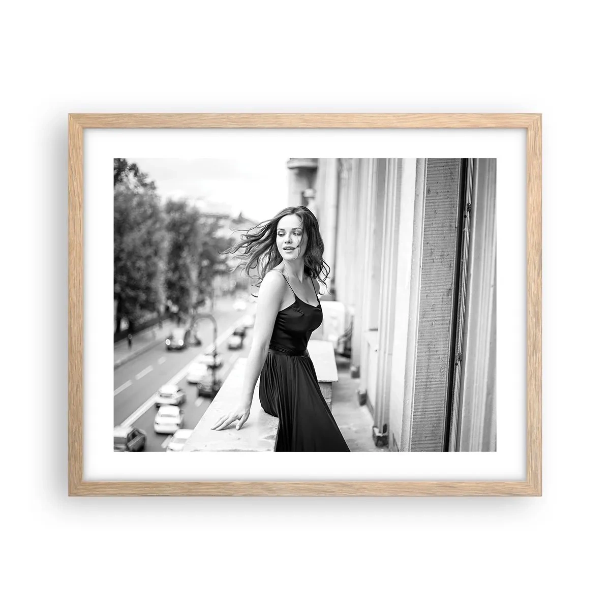 Plagát v ráme zo svetlého duba - Určite Parížanka - 50x40 cm