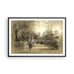 Plagát v čiernom ráme - Pierkom zastavený okamih - 91x61 cm