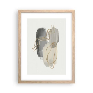 Plagát v ráme zo svetlého duba - Trvanie a pohyb - 30x40 cm