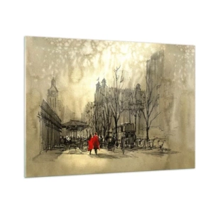 Obraz na skle - Rande v londýnskej hmle  - 100x70 cm
