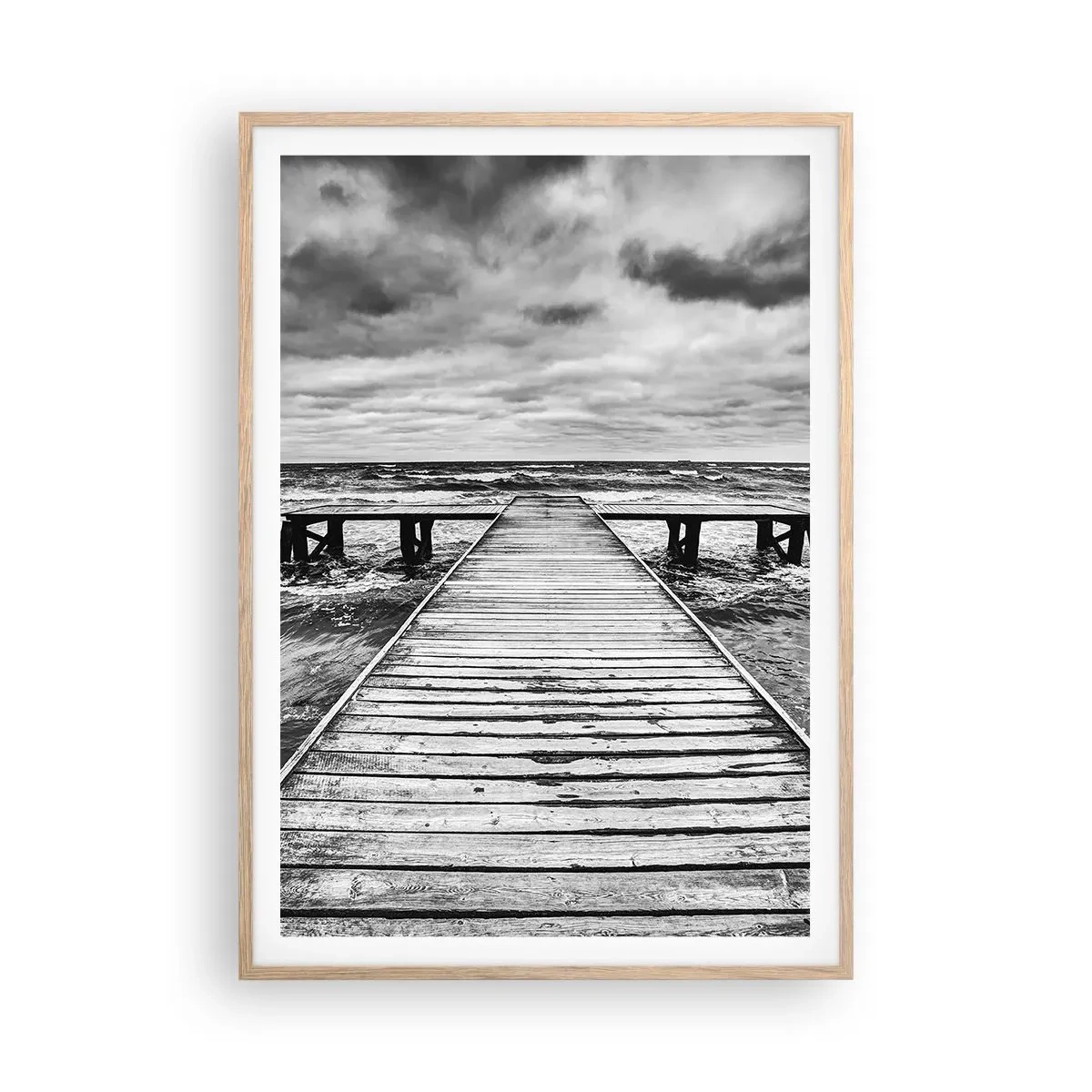 Plagát v ráme zo svetlého duba - Čakám na vietor, čo rozfúka… - 70x100 cm